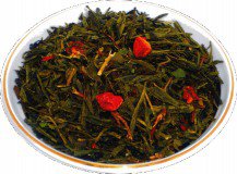 Чай зеленый Клубника со сливками, 500 г, крупнолистовой зеленый ароматизированный чай